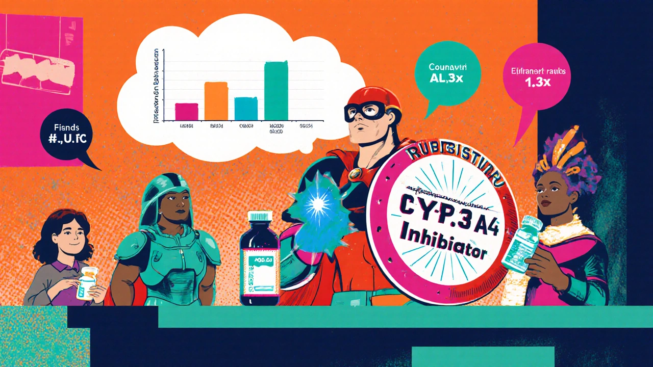 Comic‑style superheroes Ritonavir and Cobicistat boosting antiviral drugs.