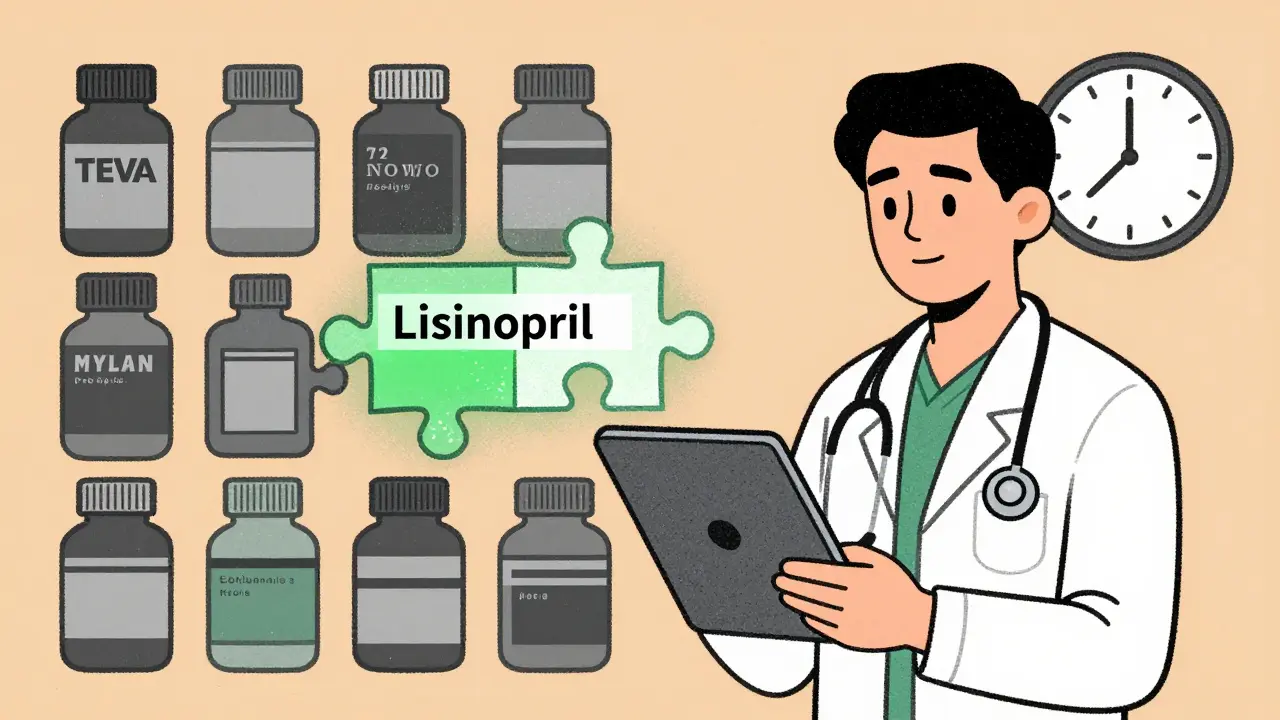 Medical assistant submitting electronic prior auth request as generic pill bottles auto-approve.